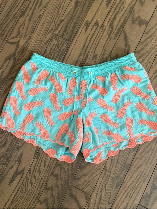 Lilly Pulitzer Pants - Lilly Pulitzer Aqua Elastic Waist Lounge Shorts with Pink Label